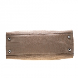 Pre Owned حقيبة يد مايكل كورس هاميلتون جلد نقش تمساح بيج