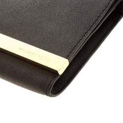 Pre Owned Michael Kors Black Leather Lana Clutch  Michael