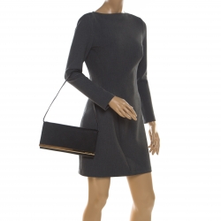 Pre Owned Michael Kors Black Leather Lana Clutch  Michael