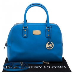 Pre Owned MICHAEL Michael Kors Blue Leather Satchel