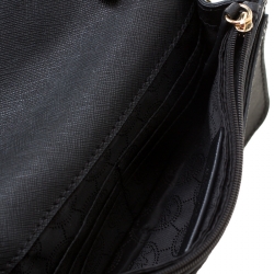 Pre Owned MICHAEL Michael Kors Black Leather Sloan Chain Clutch  