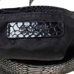 Pre Owned Michael Kors Black Python Embossed Leather Charlton Crossbody Bag