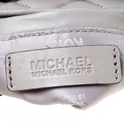 Pre Owned Michael Michael Kors Grey Quilted Leather Small Fulton Crossbody Bag