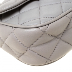 Pre Owned Michael Michael Kors Grey Quilted Leather Small Fulton Crossbody Bag