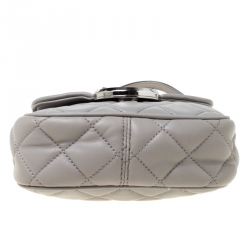 Pre Owned Michael Michael Kors Grey Quilted Leather Small Fulton Crossbody Bag