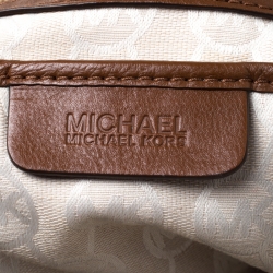 Pre Owned  حقيبة يد مايكل مايكل كورس رينغ كانفاس ميتاليك بيج