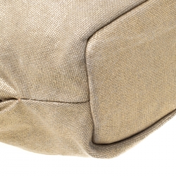 Pre Owned  حقيبة يد مايكل مايكل كورس رينغ كانفاس ميتاليك بيج