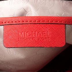 Pre Owned MICHAEL  Michael Kors Orange Saffiano Leather Large Hamilton North South Tote