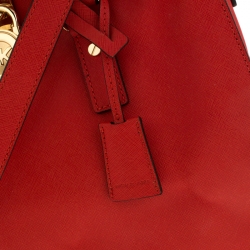 Pre Owned MICHAEL  Michael Kors Orange Saffiano Leather Large Hamilton North South Tote