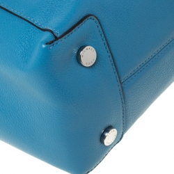 Pre Owned MICHAEL Michael Kors Light Blue Leather Riley Satchel        