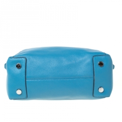 Pre Owned MICHAEL Michael Kors Light Blue Leather Riley Satchel        