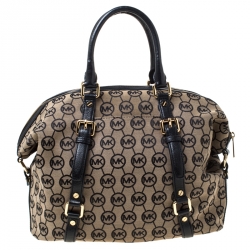 مملوكة مسبقًا حقيبة مايكل مايكل كورس بيدفورد كانفاس مونوغرامي و جلد بيج و أسود