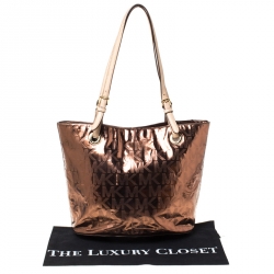 مملوكة مسبقًا Michael Michael Kors Bronze Patent Leather Tote