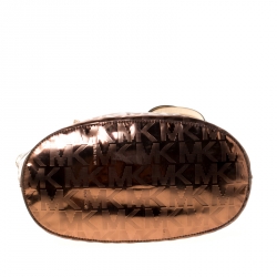 مملوكة مسبقًا Michael Michael Kors Bronze Patent Leather Tote