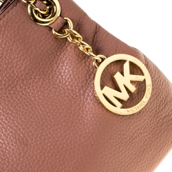 Pre Owned MICHAEL Michael Kors Old Rose Leather Small Jet Set Chain Shoulder Bag