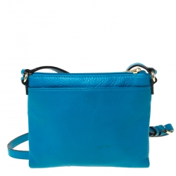 Pre Owned MICHAEL Michael Kors Blue Leather Adele Crossbody Bag