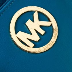 Pre Owned MICHAEL Michael Kors Blue Leather Adele Crossbody Bag