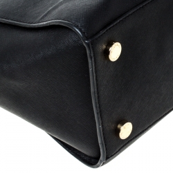 Pre Owned Michael Michael Kors Black Saffiano Leather Medium Selma Tote