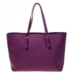 مملوكة مسبقًا حقيبة يد مايكل مايكل كورس ترافل جت ست جلد سافيانو بنفسيجة