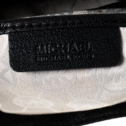 Pre Owned Michael Michael Kors Black Leather Large East West Hamilton Tote