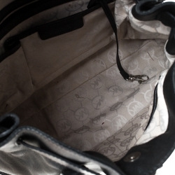 Pre Owned Michael Michael Kors Black Leather Large East West Hamilton Tote