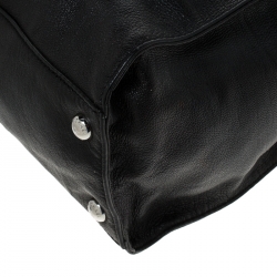 Pre Owned Michael Michael Kors Black Leather Large East West Hamilton Tote