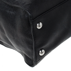 Pre Owned Michael Michael Kors Black Leather Large East West Hamilton Tote