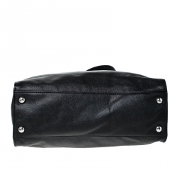 Pre Owned Michael Michael Kors Black Leather Large East West Hamilton Tote