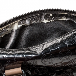 مملوكة مسبقًا حقيبة مايكل مايكل كورس غريسون جلد شهير عاكسة فضية ميتالك