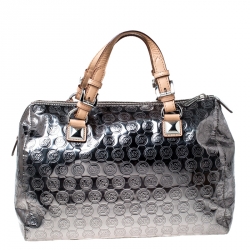 مملوكة مسبقًا حقيبة مايكل مايكل كورس غريسون جلد شهير عاكسة فضية ميتالك