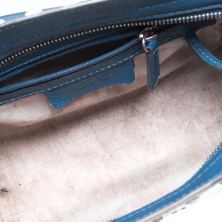 Pre Owned MICHAEL Michael Kors Blue Leather Studded Selma Crossbody Bag