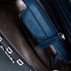 Pre Owned MICHAEL Michael Kors Blue Leather Studded Selma Crossbody Bag