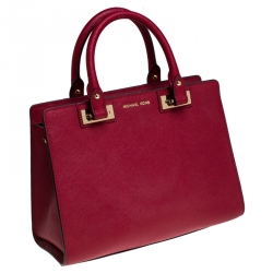 Pre Owned MICHAEL Michael Kors Red Saffiano Leather Tote