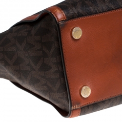 مملوكة مسبقًا MICHAEL Michael Kors Brown Signature Coated Canvas and Leather Selma Tote