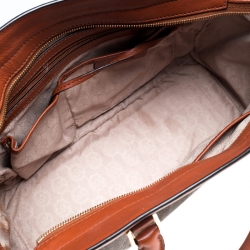 مملوكة مسبقًا MICHAEL Michael Kors Brown Signature Coated Canvas and Leather Selma Tote