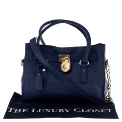 Pre Owned حقيبة يد مايكل مايكل كورس هاميلتون جلد كحلية