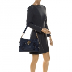 Pre Owned حقيبة يد مايكل مايكل كورس هاميلتون جلد كحلية