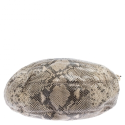 Pre Owned MICHAEL Michael Kors Grey Python Embossed Leather Lilie Chain Hobo