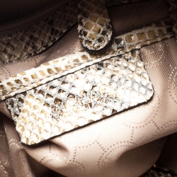 Pre Owned MICHAEL Michael Kors Grey Python Embossed Leather Lilie Chain Hobo