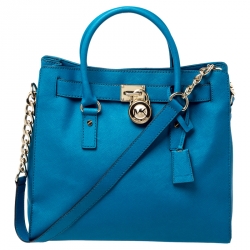 Pre Owned حقيبة مايكل ك ورس هاميلتون ساوز نورث جلد زرقاء