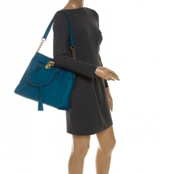 Pre Owned حقيبة مايكل كورس هاميلتون ساوز نورث جلد زرقاء