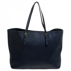 Pre Owned MICHAEL Michael Kors Navy Blue Saffiano Leather Jet Set Travel Tote