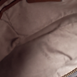 Pre Owned MICHAEL Michael Kors Dark Brown Signature Coated Canvas Top Zip Jet Set Tote