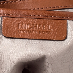 Pre Owned MICHAEL Michael Kors Dark Brown Signature Coated Canvas Top Zip Jet Set Tote