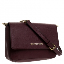 Pre Owned حقيبة كروس مايكل مايكل كورس جلد سافيانو عنابي بقلاب