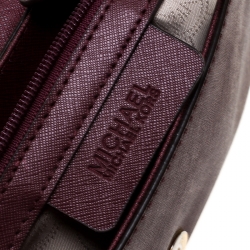 Pre Owned حقيبة كروس مايكل مايكل كورس جلد سافيانو عنابي بقلاب