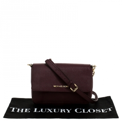 Pre Owned حقيبة كروس مايكل مايكل كورس جلد سافيانو عنابي بقلاب