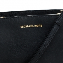 Pre Owned MICHAEL Micheal Kors Black Leather Small Selma Crossbody Bag