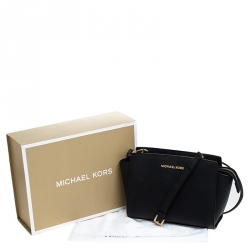 Pre Owned MICHAEL Micheal Kors Black Leather Small Selma Crossbody Bag