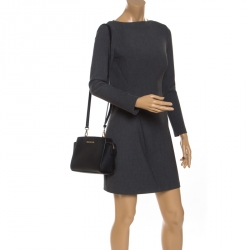 Pre Owned MICHAEL Micheal Kors Black Leather Small Selma Crossbody Bag